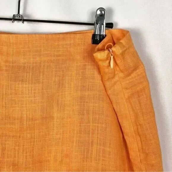 H&M Divided Light Orange Linen Blend Mini Skirt 10 - Picture 4 of 4